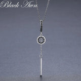 AWN Silver Slide Necklace Classic Round Necklaces&Pendants K073