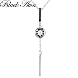 AWN Silver Slide Necklace Classic Round Necklaces&Pendants K073