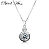 Black Awn Slide Necklaces Pendants 925 Sterling Silver Jewelry