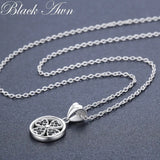 925 Silver Spinel Flower Slide Pendant Necklace for Women