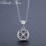 925 Silver Spinel Flower Slide Pendant Necklace for Women