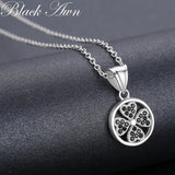 925 Silver Spinel Flower Slide Pendant Necklace for Women