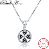 925 Silver Spinel Flower Slide Pendant Necklace for Women