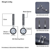 Vintage 925 Silver Drop Earrings for Women Wedding T207