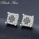Vintage 925 Sterling Silver Square Spinel Stud Earrings
