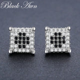 Vintage 925 Sterling Silver Square Spinel Stud Earrings