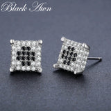 Vintage 925 Sterling Silver Square Spinel Stud Earrings