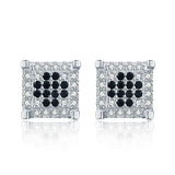 Vintage 925 Sterling Silver Square Spinel Stud Earrings
