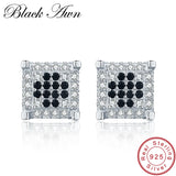 Vintage 925 Sterling Silver Square Spinel Stud Earrings