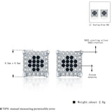 Vintage 925 Sterling Silver Square Spinel Stud Earrings