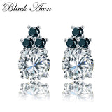 Vintage 925 Silver Spinel Stud Earrings for Women T131