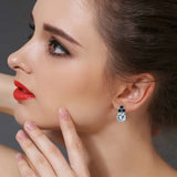 Vintage 925 Silver Spinel Stud Earrings for Women T131