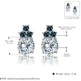 Vintage 925 Silver Spinel Stud Earrings for Women T131