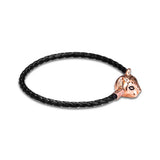 Lion Clasp 925 Silver Leather Bracelet for DIY Beads