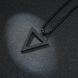 Men's Stainless Steel Triangle Necklace Geometric Pendant Jewelry