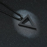 Men's Stainless Steel Triangle Necklace Geometric Pendant Jewelry