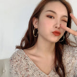 Big Hoop Earrings for Women Brincos Twist Circle Earrings Boucles d'oreill
