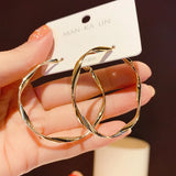 Big Hoop Earrings for Women Brincos Twist Circle Earrings Boucles d'oreill