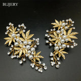 Leaves Hair Clips Wedding Hair Accessories For Women Headpiece Pearls Crystal