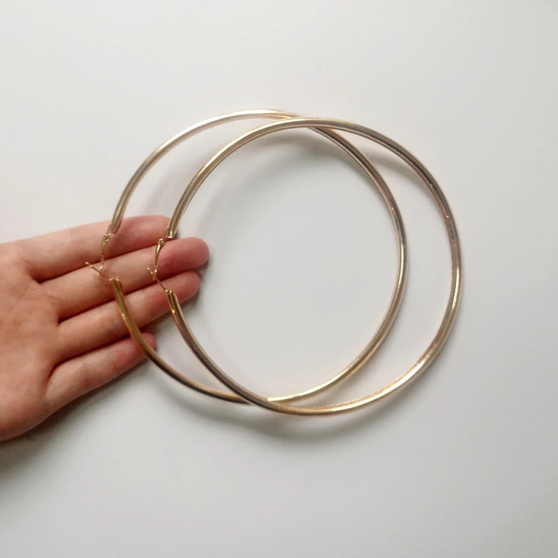 12CM Big Hoop Earrings Basketball Brincos Large Circle Loop