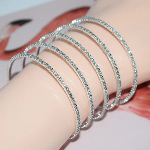 Crystal Multi-layer Cuff Bangle Bracelets Bridal Wedding Jewelry