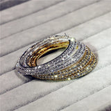 Gold/Silver Rhinestone Hoop Earrings 2 Layers