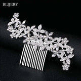 Silver Crystal Flower Wedding Hair Combs for Brides