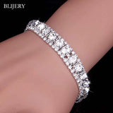 Silver Plated Rhinestone Charm Bracelet