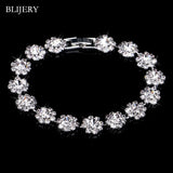Silver Plated Rhinestone Charm Bracelet