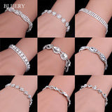 Silver Plated Rhinestone Charm Bracelet