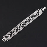 Silver Rhinestone Statement Bracelet for Women