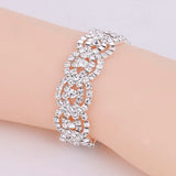 Silver Rhinestone Statement Bracelet for Women