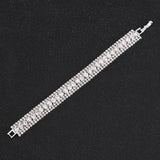 Silver Rhinestone Statement Bracelet for Women