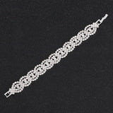 Silver Rhinestone Statement Bracelet for Women