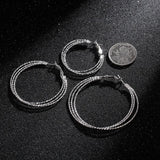 Multilayer Twist Hoop Earrings Big Circle Basketball Brincos Boucles d'oreill