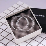Multilayer Twist Hoop Earrings Big Circle Basketball Brincos Boucles d'oreill