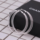 Multilayer Twist Hoop Earrings Big Circle Basketball Brincos Boucles d'oreill