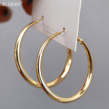 Punk Solid Metal Big Hoop Earrings for Women