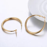 Punk Solid Metal Big Hoop Earrings for Women