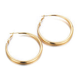 Punk Solid Metal Big Hoop Earrings for Women