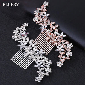 Rose Crystal Bridal Hair Combs Wedding Headpiece