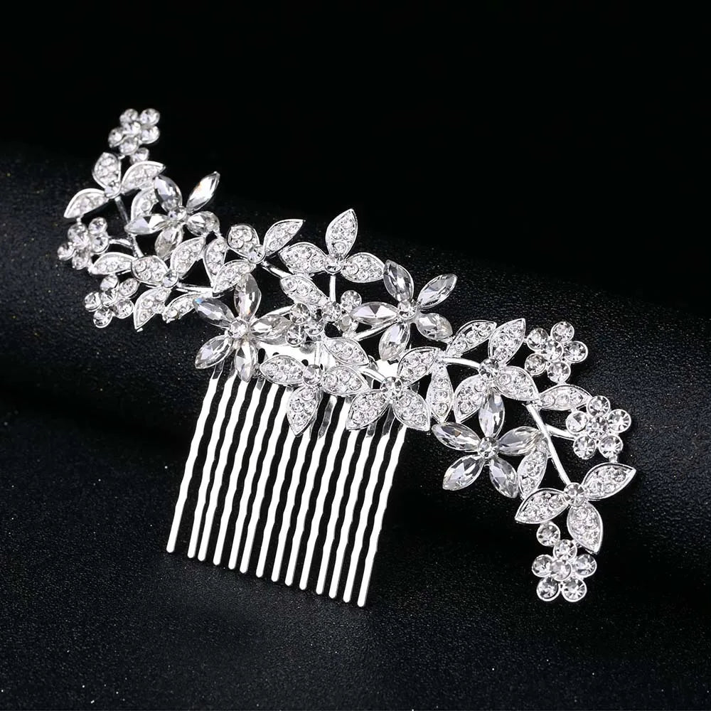 Rose Crystal Bridal Hair Combs Wedding Headpiece