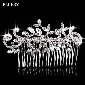Silver Pearl Flower Bridal Hair Comb Crystal Wedding Accessories