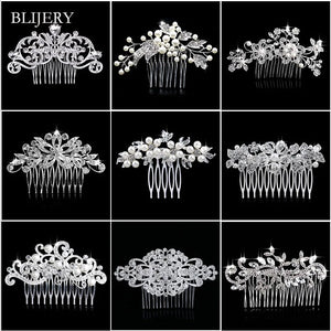 Silver Pearl Flower Bridal Hair Comb Crystal Wedding Accessories