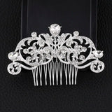 Silver Pearl Flower Bridal Hair Comb Crystal Wedding Accessories