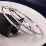 Large Circle Earrings Women Silver Jewelry Wedding Party