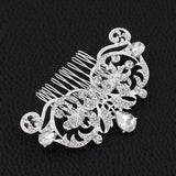 Silver Rhinestone Crystal Brides Tiara Wedding Hair Combs