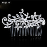 Silver Rhinestone Crystal Brides Tiara Wedding Hair Combs