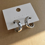 Thick Metal Circle Earring for Women Geometric Round Hoop Earrings