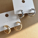 Thick Metal Circle Earring for Women Geometric Round Hoop Earrings